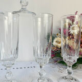 7 Luminarc champagne flutes, Lance model, 1970, made in France