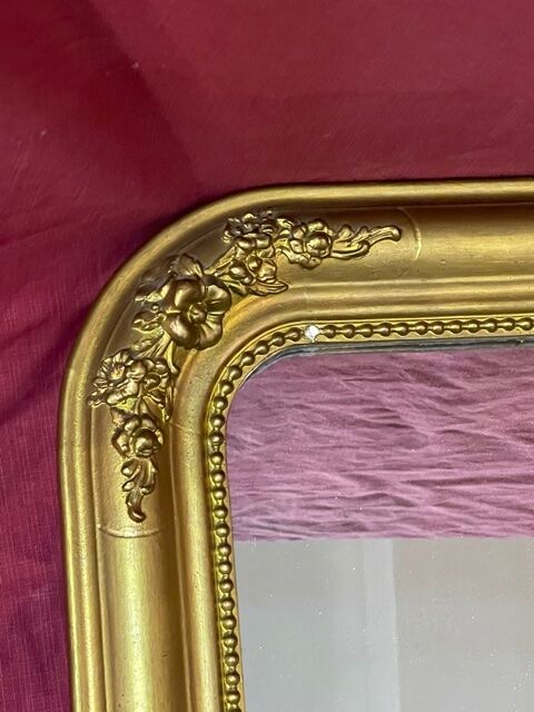 Small mirror of fireplace stucco gilded wood XIX eme 40x55cm