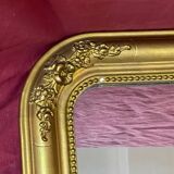 Small mirror of fireplace stucco gilded wood XIX eme 40x55cm