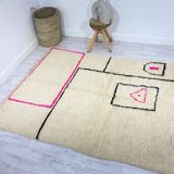 Handmade wool berber rug 290 x 184 cm