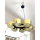 Contemporary Italian Oval Metal Gold Candlestick