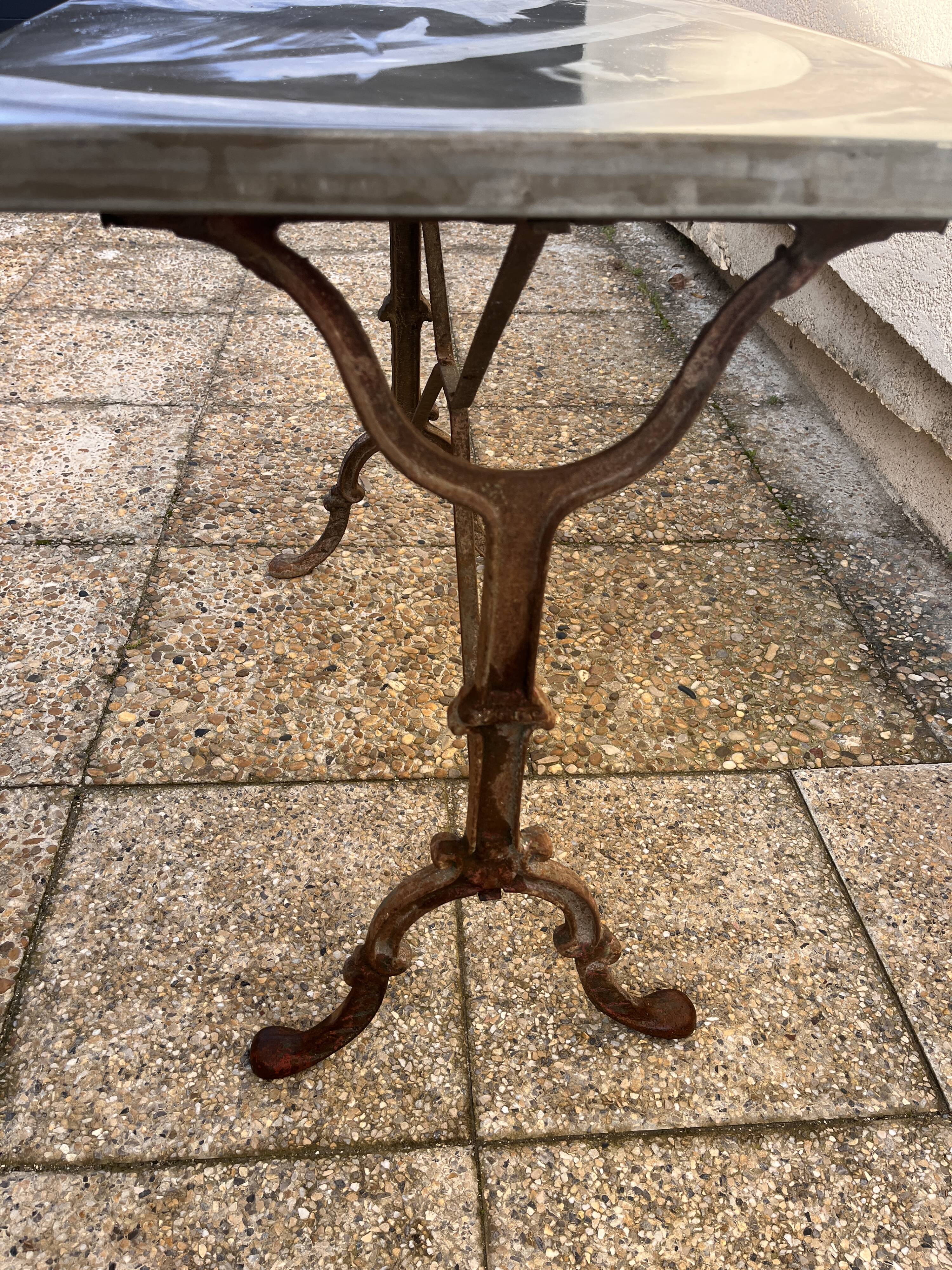 art deco wrought iron bistro table