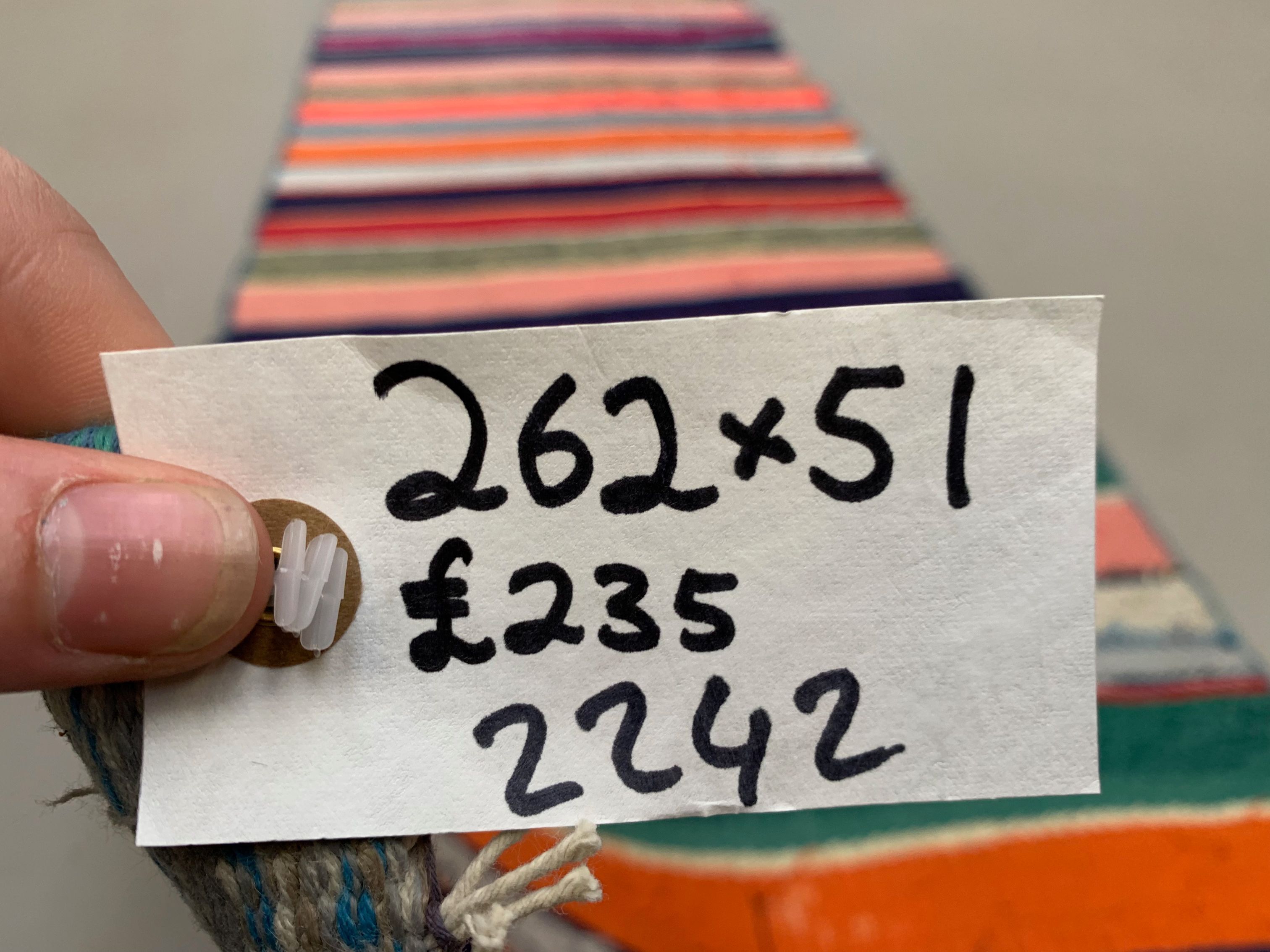 Old Turkish narrow Kilim Runner 262x51 cm shabby chic, vintage kelim