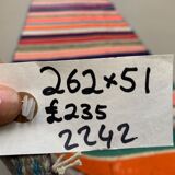 Old Turkish narrow Kilim Runner 262x51 cm shabby chic, vintage kelim