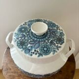 Sublime blue flower soup tureen, Spanish Pontesa porcelain