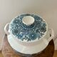 Sublime blue flower soup tureen, Spanish Pontesa porcelain