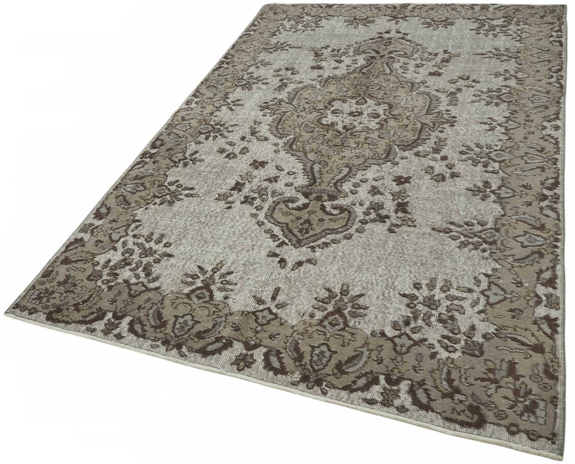 Overdyed Wool Vintage Handmade Carved Rug 165 cm x 263 cm