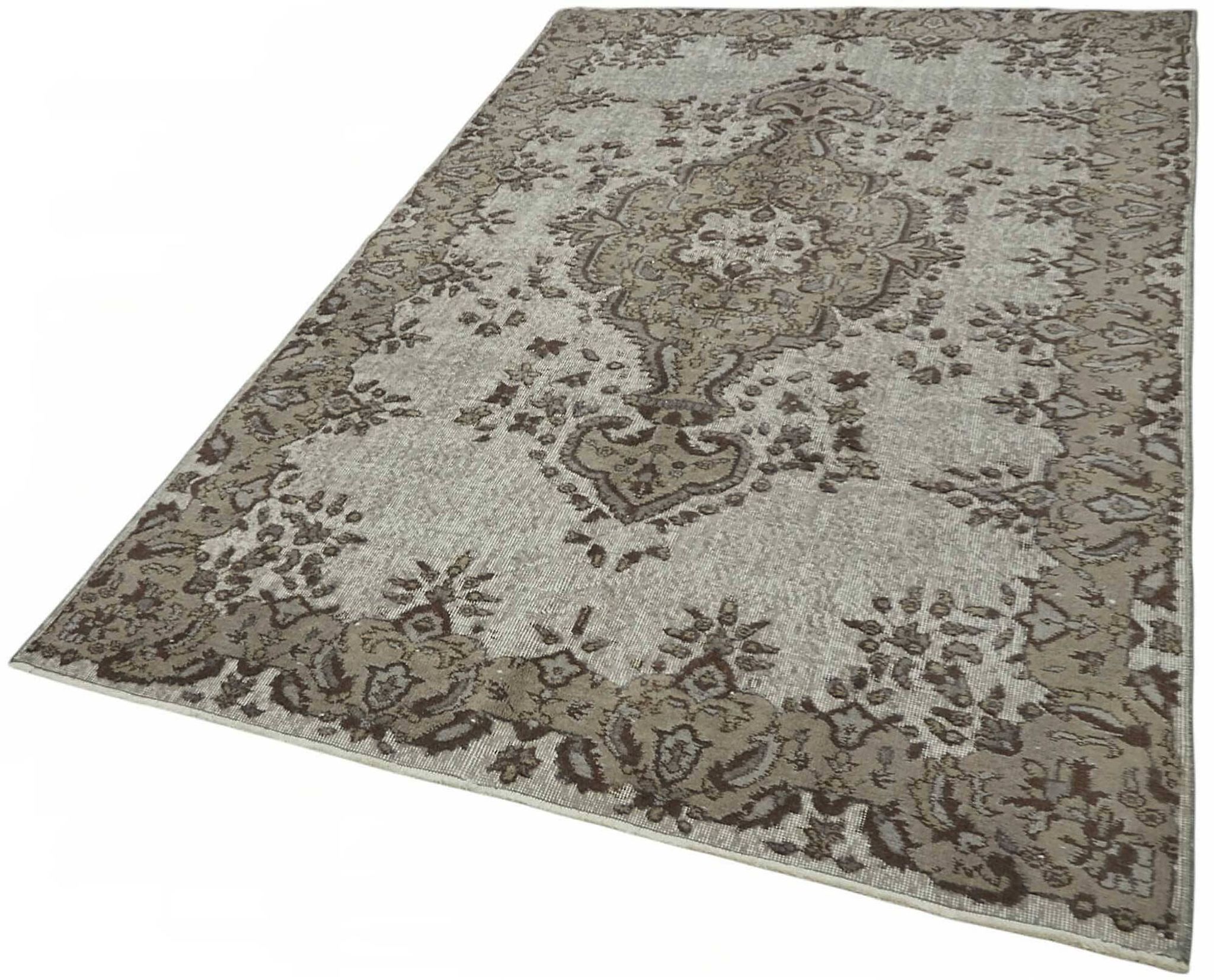 Overdyed Wool Vintage Handmade Carved Rug 165 cm x 263 cm