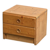 Nightstand made of solid pine, circa 1975.