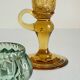 Bougeoirs vintage en verre teinté