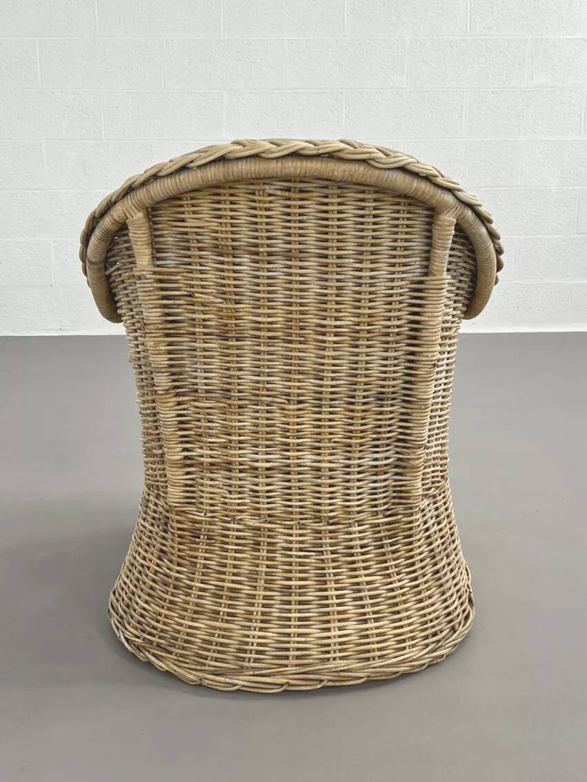 Fauteuil cabriolet en rotin et osier