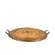 Brass and wicker tray, Italy ca. 1970