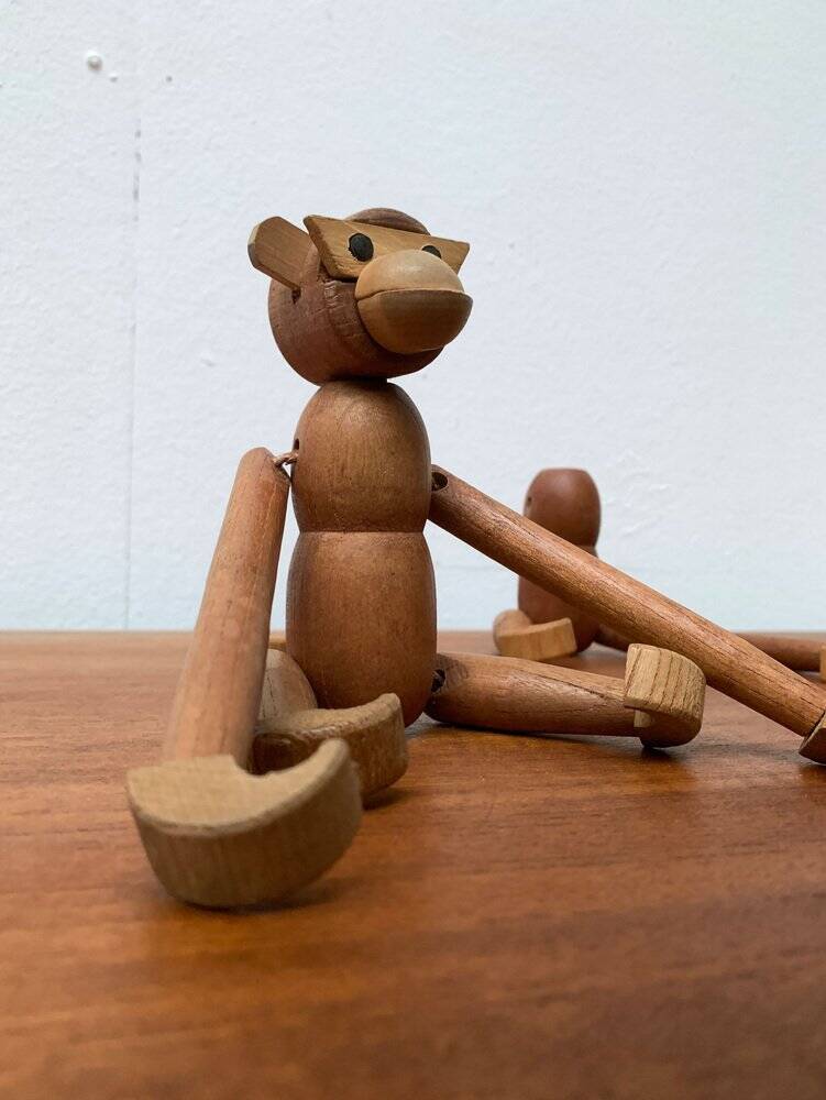 Danish mid-century wooden monkeys, set of 3