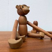Singes en bois danois du milieu du siècle, lot de 3