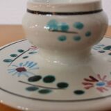 Vintage earthenware candle holder signed RP Vallauris