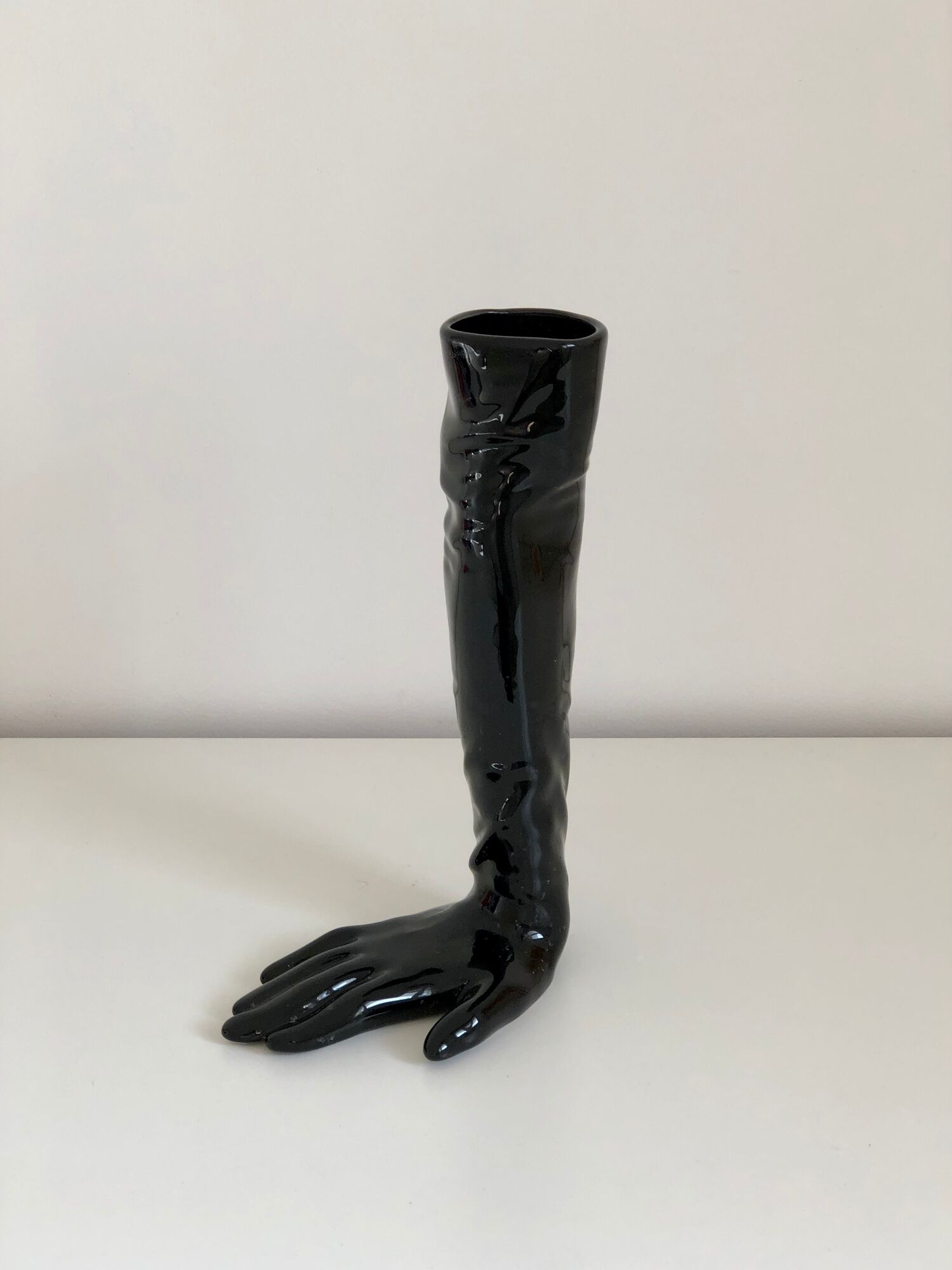 Glove-shaped ceramic vase Axis edition, France, 1980