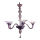Italian Handmade Glass Chandelier in Light Violet
