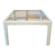 Coffee table in white lacquered wood with glass top, 1960s
