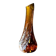 Free-form amber art glass vase by Gyula Budveszel, Hungary, 1990s