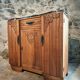 French Art Deco walnut sideboard with marble top, 1920s