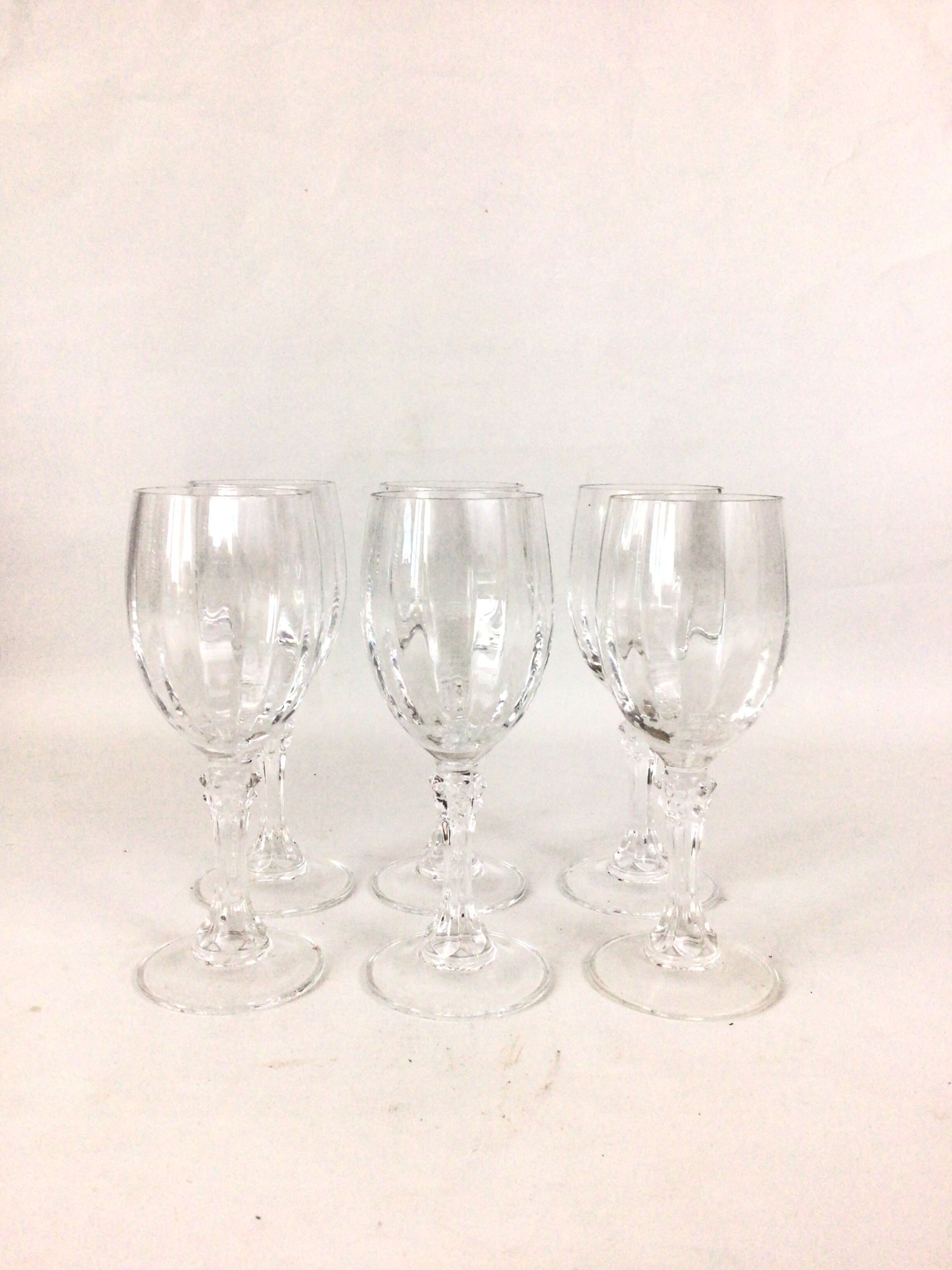 Set of 6 crystal wine glasses