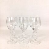 Set of 6 crystal wine glasses