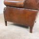 Dark brown sheep leather wingback armchair vintage