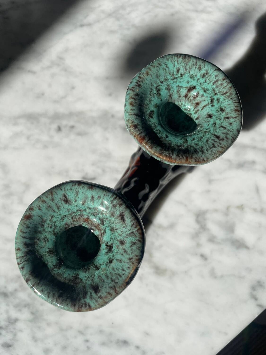 Chandelier double ceramic Vallauris