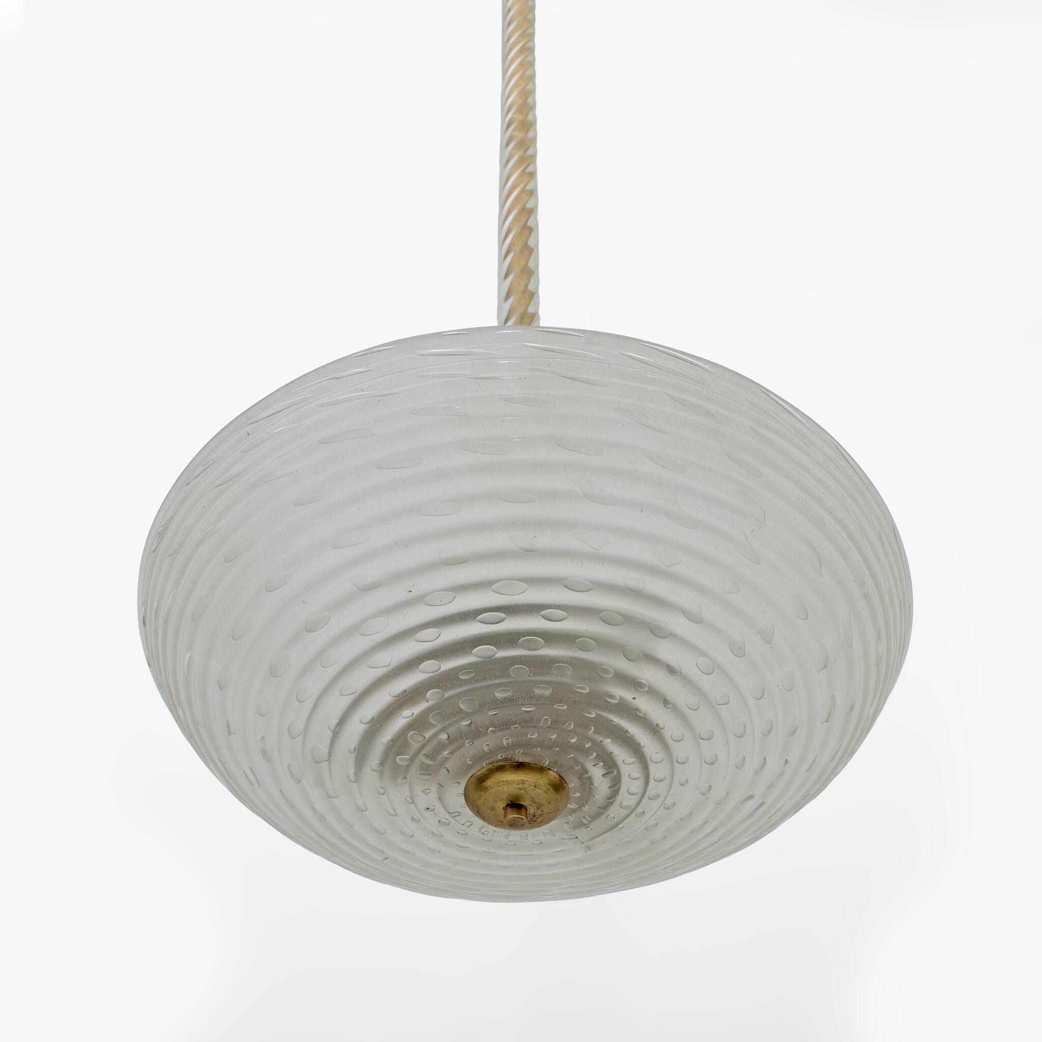 Ercole Barovier Art Deco Murano Glass Italian Pendant Chandelier "Pulegoso"