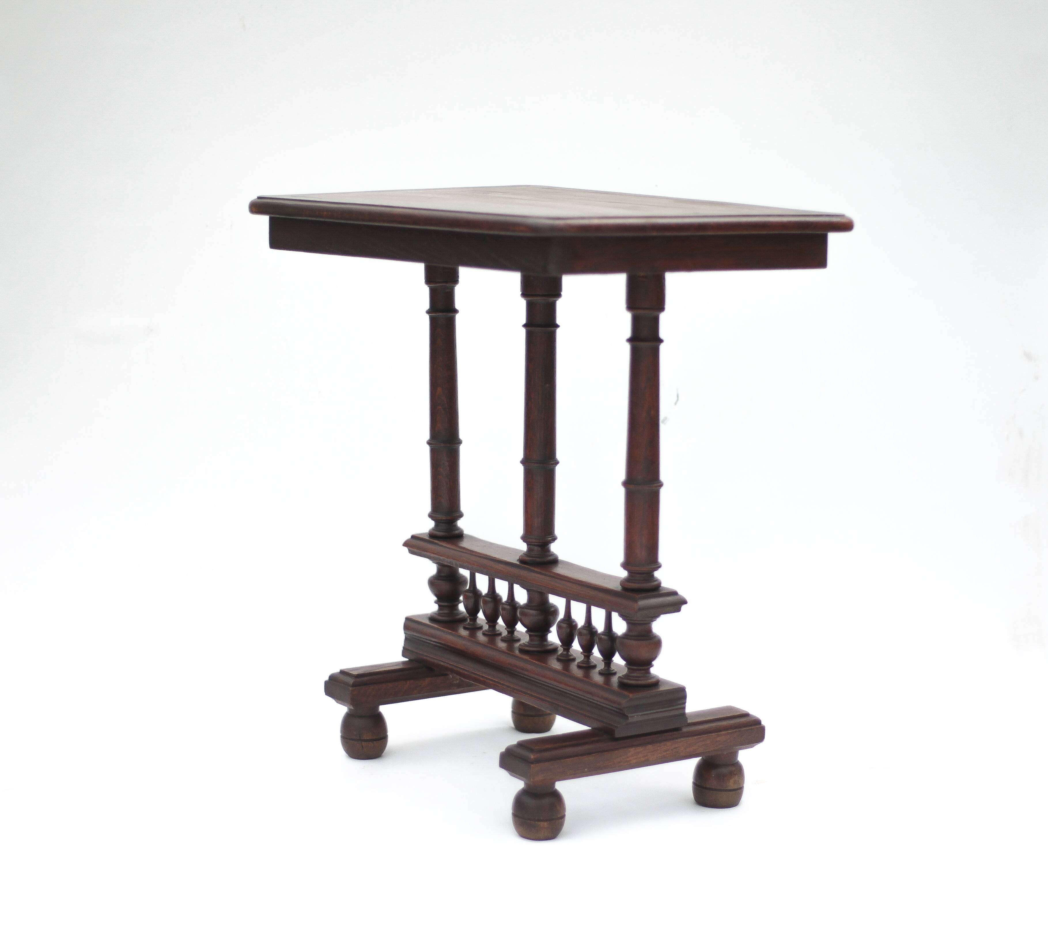 Renaissance-style wooden table or console, antique furniture, side table.