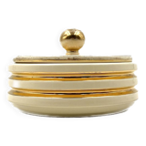 Jean Robj, Art Deco white and gold ceramic box, Robj Paris, France 1930s