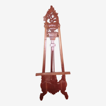 Easel in exotic carved wood, art nouveau style