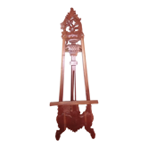 Chevalet en bois exotique sculpté, style art nouveau