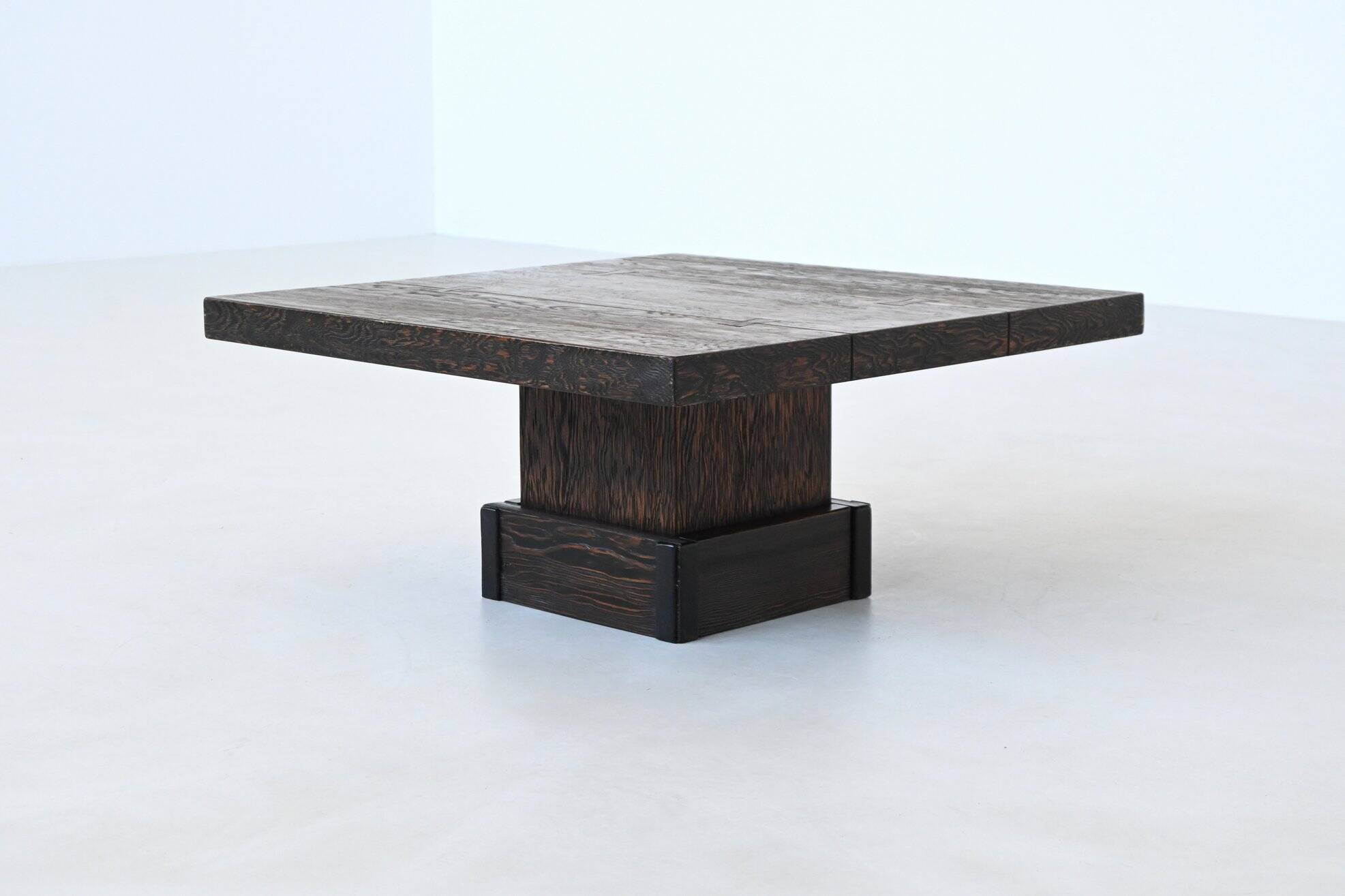 Brutalist square shaped coffee table Mid-Century France 1970