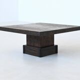 Brutalist square shaped coffee table Mid-Century France 1970