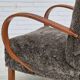 1950s, Danish design, reupholstered armchair, genuine sheepskin "Wellington".