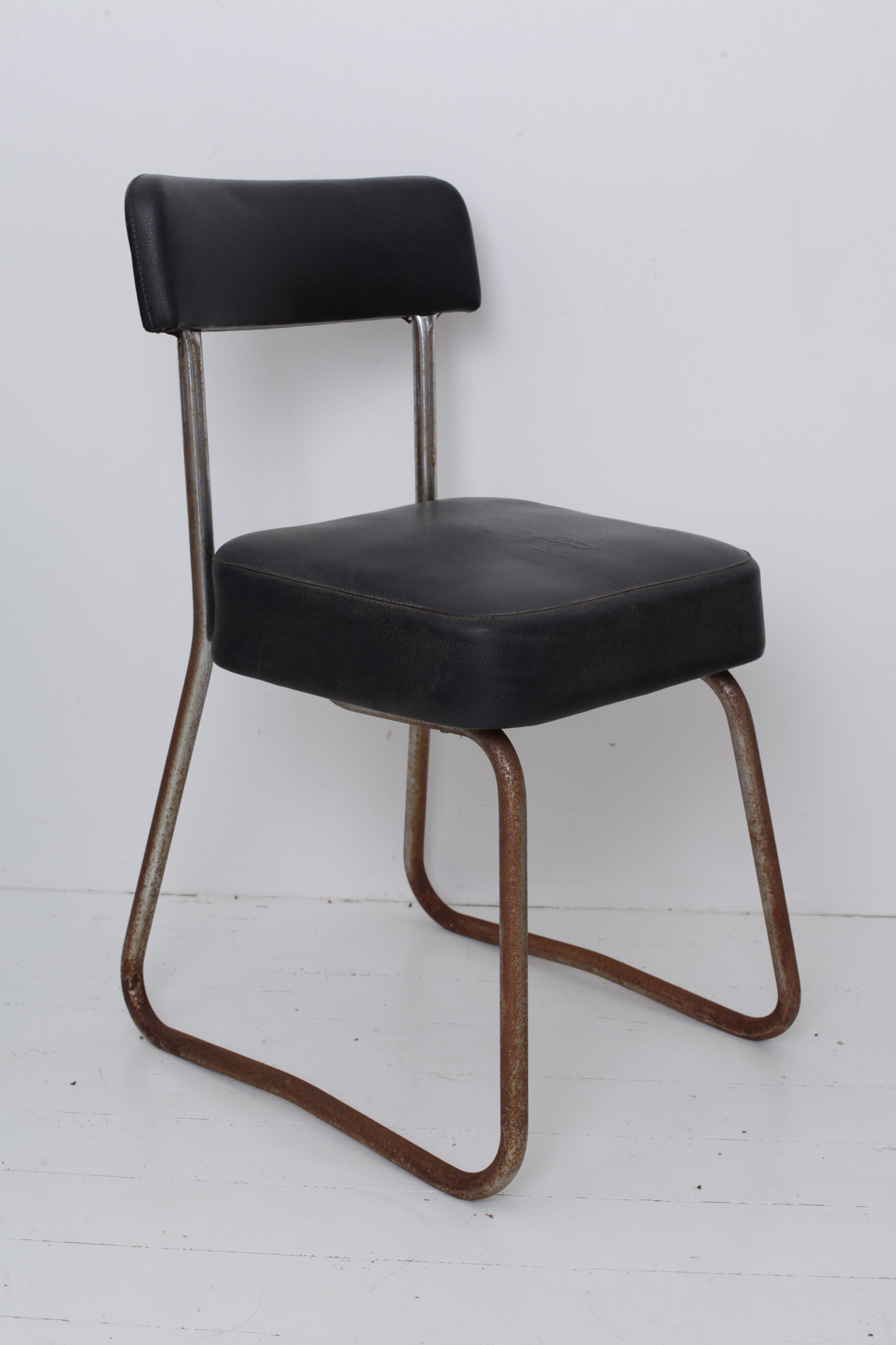 Black skai chair soft back