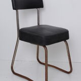 Black skai chair soft back