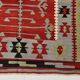 3x5 Red Green Tribal Vintage Kilim Rug, 88x147Cm