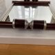 Art deco mahogany and metal tray