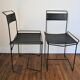 Paire de chaises acier métal perforé design années 80