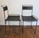 Pair of perforated metal steel chairs from the 80s