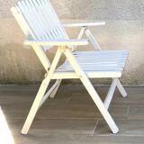 Pair of vintage wooden garden armchairs by r.gleizes
