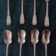 Christofle silver-plated hors d'oeuvre or dessert spoons with Bala hallmark