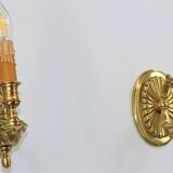 Pair of Gilt Bronze Wall Lamps, Directoire Style, Lucien Gau