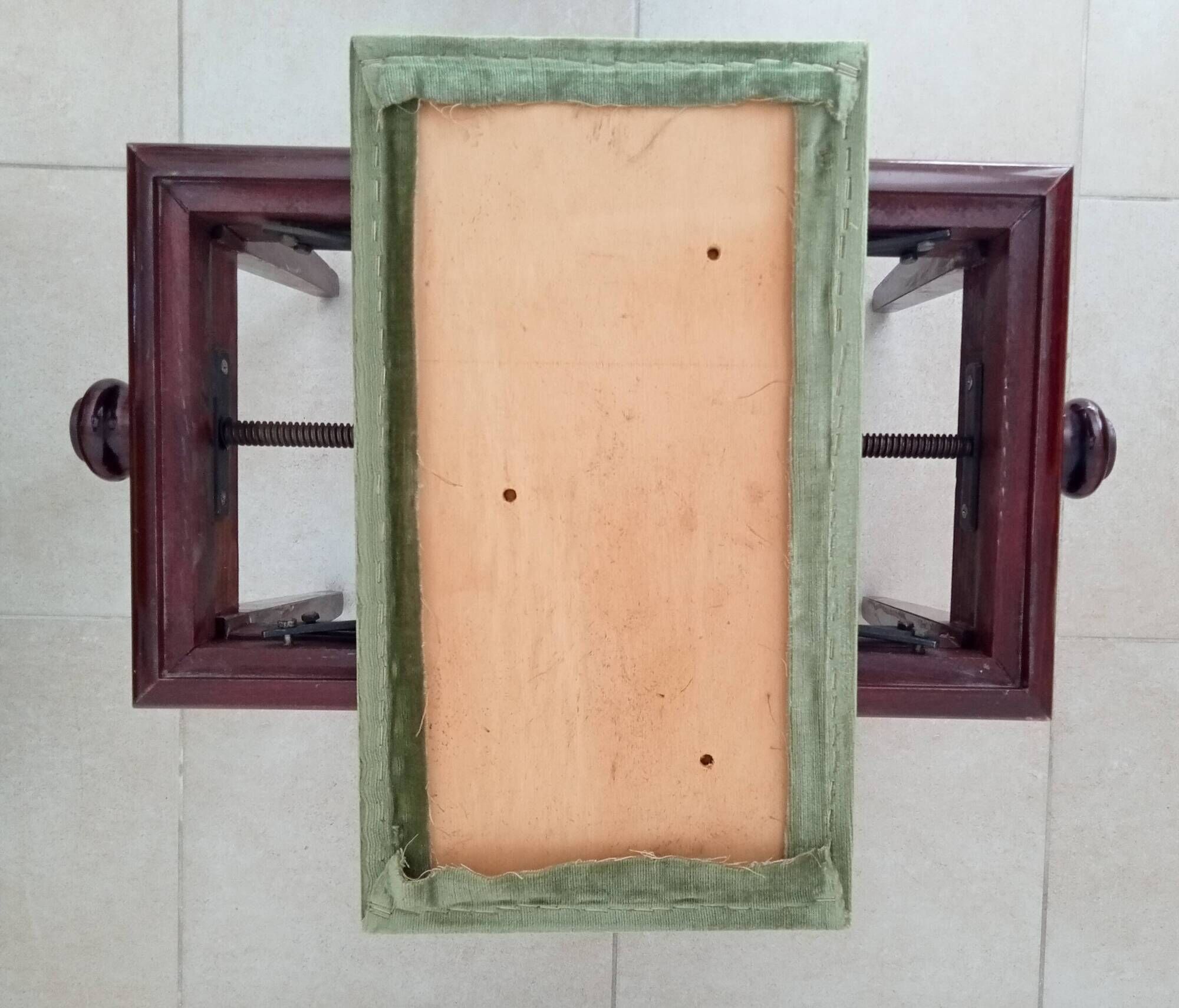 Tabouret de piano vintage en acajou massif années 60