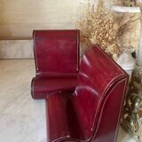 Pair of Italian leather bookends from the 60s