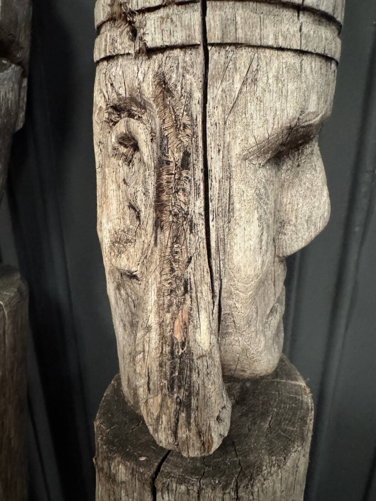 3 wooden folk art totems representing the three wise men, mid-20th century