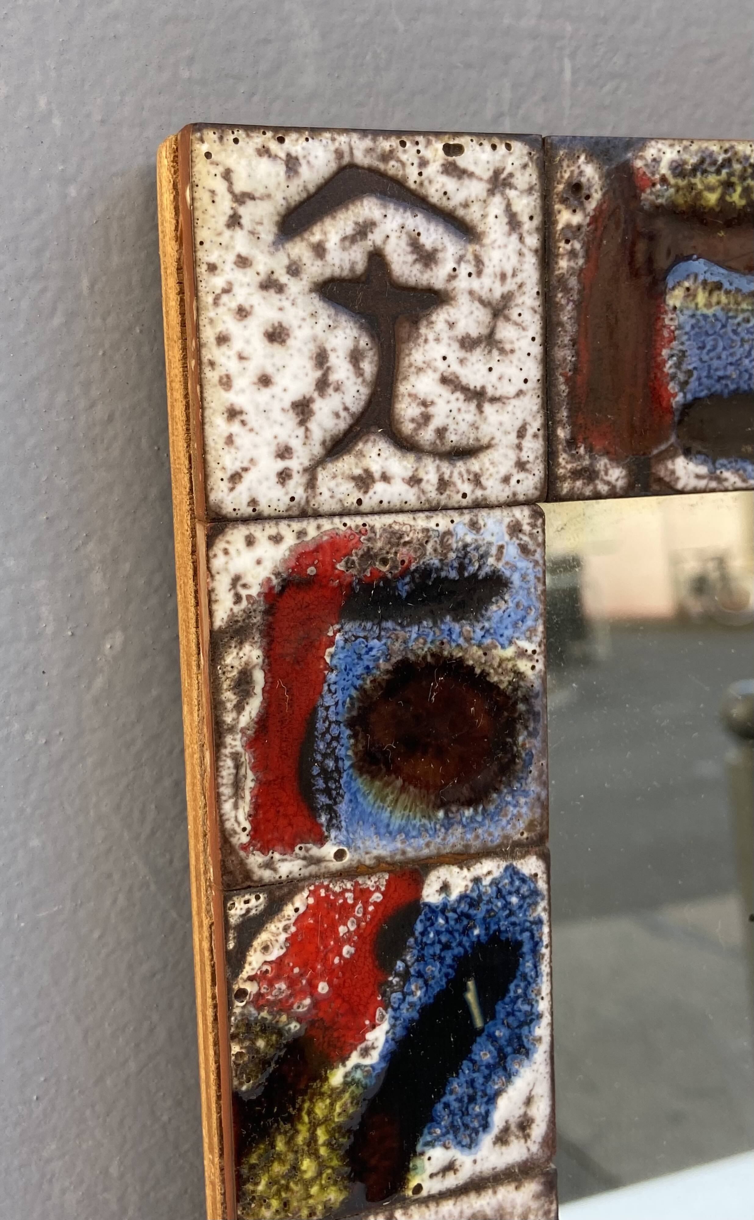 1960s ceramic mirror