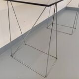 Bureau en verre fumé et métal chromé, années 70